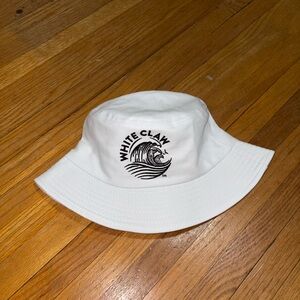 White Claw Embroidered White Bucket Hat